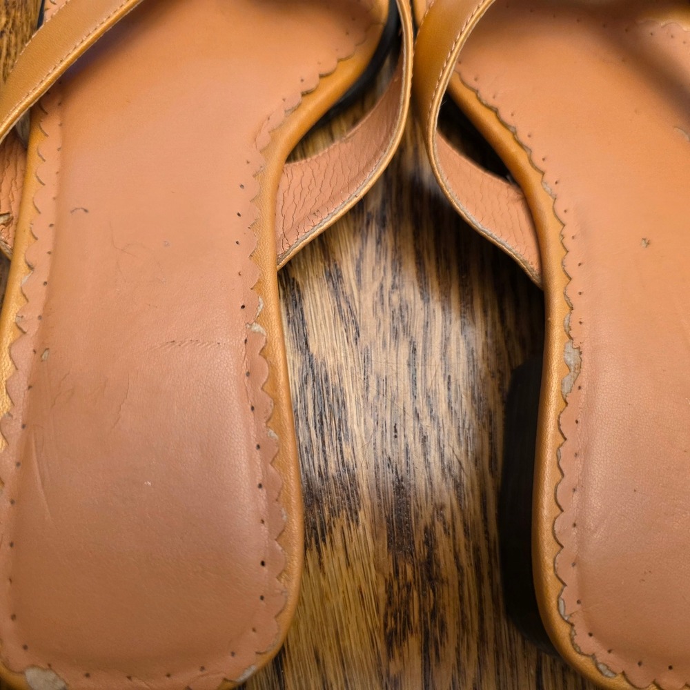 Michelle D Womens‎ Coral Bronze Square Toe Bow Slip On Mules Sandals Flats 5.5 - Picture 8 of 9